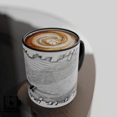 Mug filament 3d modèle 0.1 blanc Tasse de couleur de bord noir (11 oz)