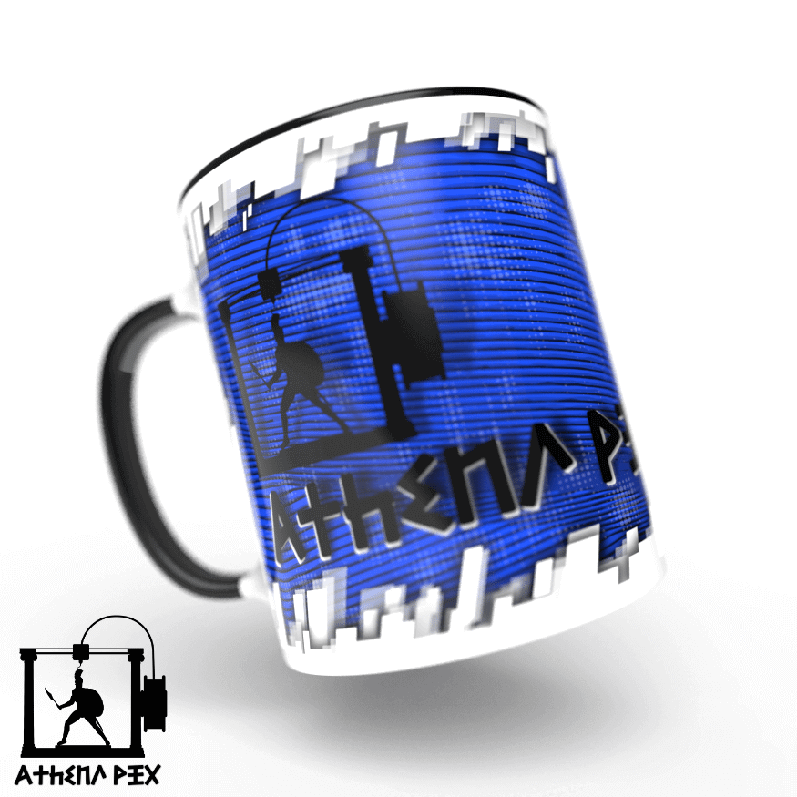 Mug filament 3d modèle 0.2 bleu Tasse de couleur de bord noir (11 oz)