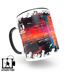 Mug ligne modèle 021 Tasse de couleur de bord noir (11 oz) pixel art 3d print Athena Pix