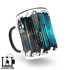 Mug ligne modèle 023 Tasse de couleur de bord noir (11 oz) pixel art 3d print Athena Pix