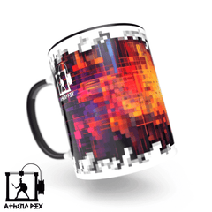 Mug ligne modèle 025 Tasse de couleur de bord noir (11 oz) pixel art 3d print Athena Pix