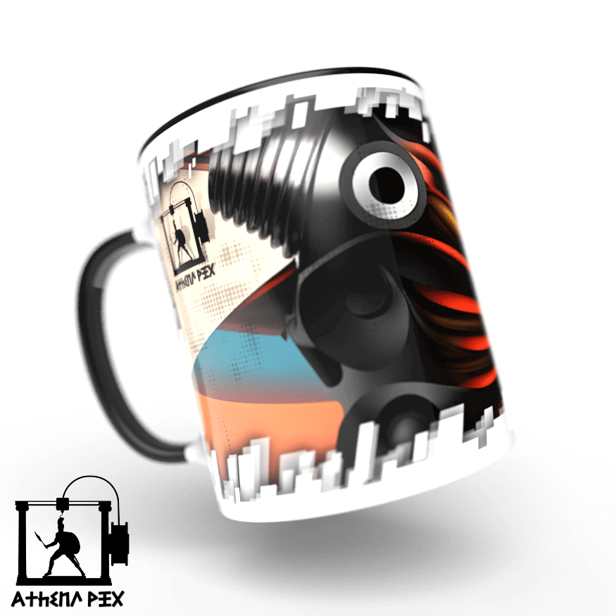 Mug tête d'extrusion modèle 004 Tasse de couleur de bord noir (11 oz)