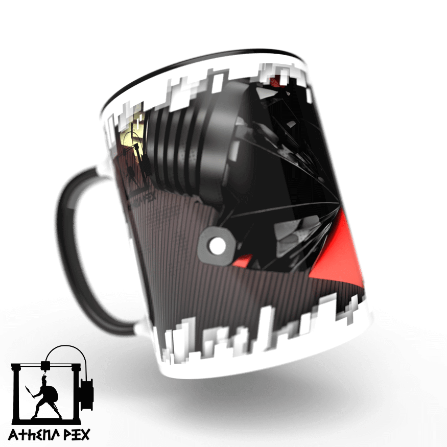 Mug tête d'extrusion modèle 006 Tasse de couleur de bord noir (11 oz)