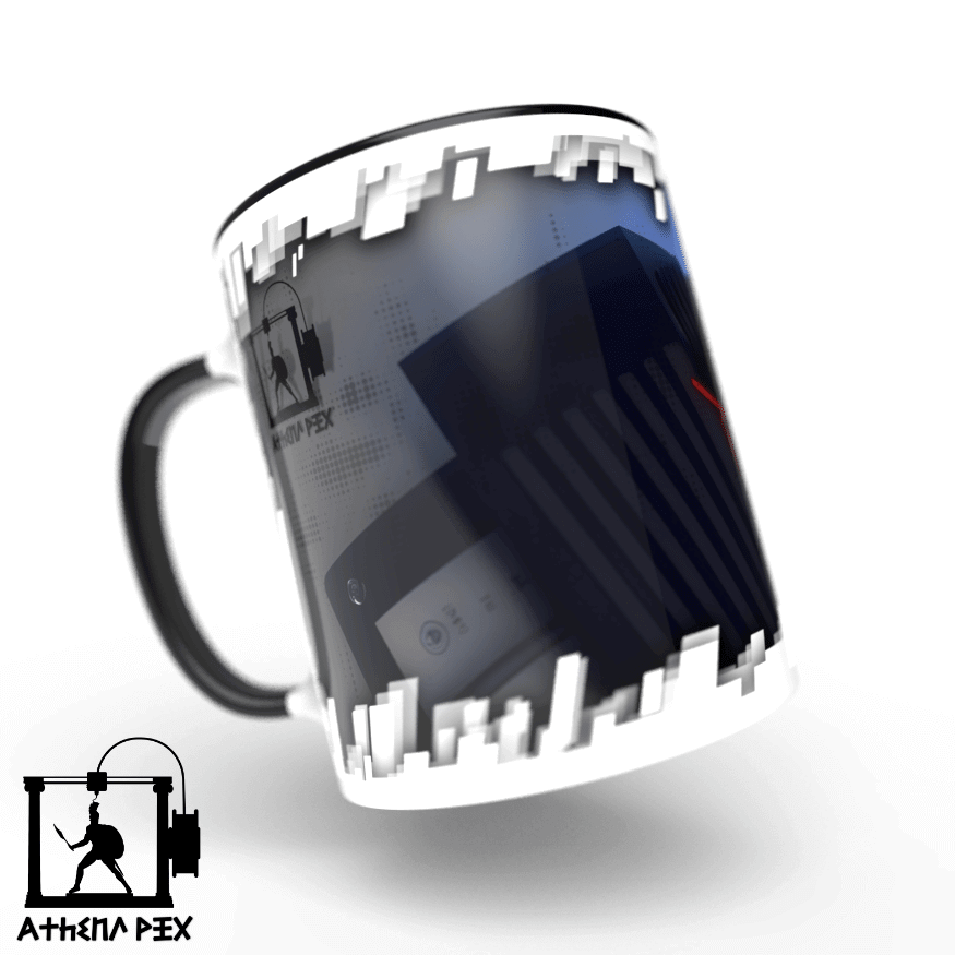 Mug tête d'extrusion modèle 018 Tasse de couleur de bord noir (11 oz)