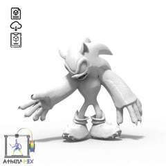 Figurine Sonic garou | Fichier STL à télécharger impression 3D