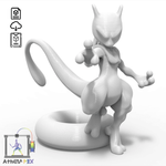 Athena pix - Fichier STL gratuit figurine mewtwo présentation modèle 3d