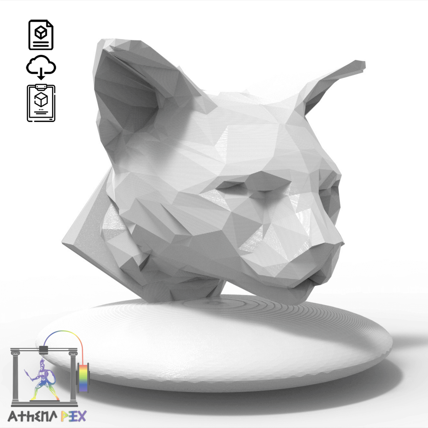 Fichier STL à télécharger | impression 3D - Polygone chat design Présentation : Pour offrir ou vous faire plaisir. Édition limitée, à télécharger pour l'impression 3D. Informations sur le fichier 3D : Format du design 3D : STL : 6, OBJ : 6 Dimension du mo