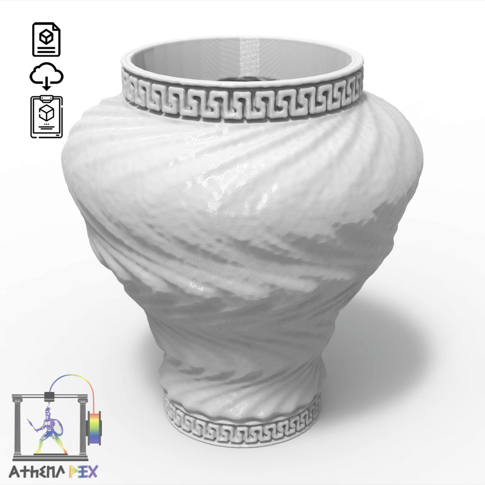 Fichier STL déco jardin à télécharger, Vase imprimante 3D grecque